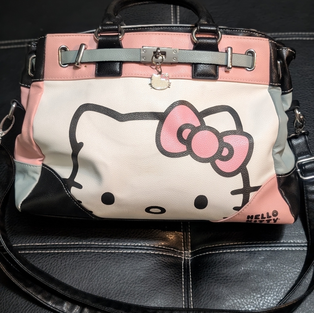 Hello Kitty Pink and Black Satchel with Iconic Design